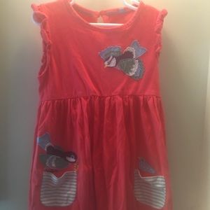 Mini boden bird dress 7-8